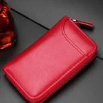 Kožené puzdro na kľúče so zipsom